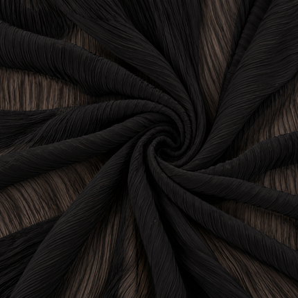 Black & Bronze Solid Poly Chiffon Fabric — design 1583ACA-DTNS/DS-348, Clothwala