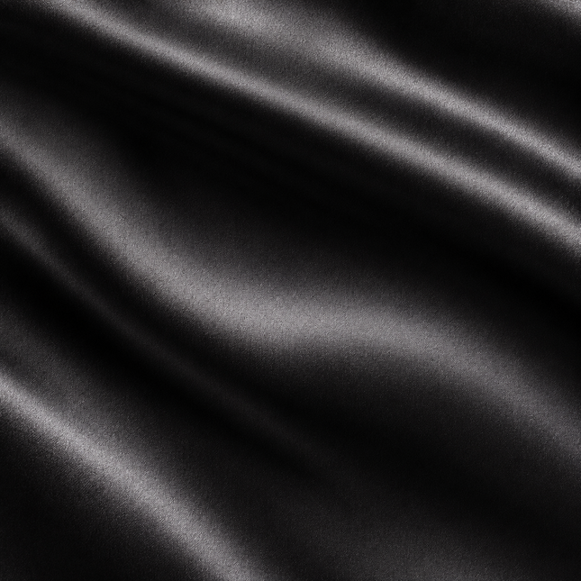 Black & Not Applicable Solid Poly Japanese Satin Fabric — design 385US-VBCT/DS-95, Clothwala
