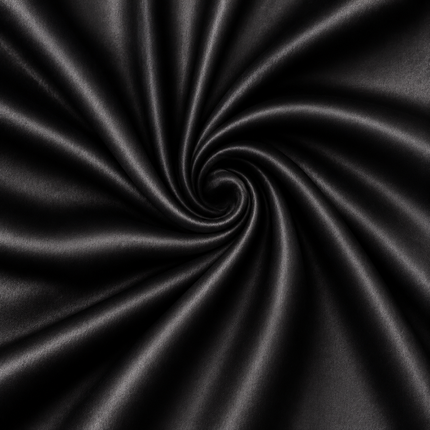 Black & Not Applicable Solid Poly Japanese Satin Fabric — design 385US-VBCT/DS-95, Clothwala
