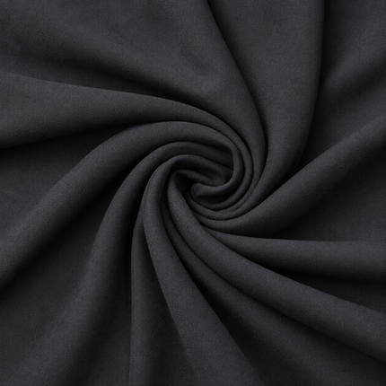 Black Solid Poly Crepe Fabric — design 155PE-PBSRSM/DS-191, Clothwala