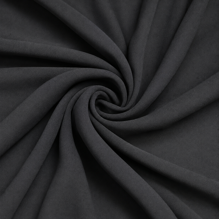 Black Solid Poly Georgette Fabric — design 137876G-ABJI/DS-192, Clothwala