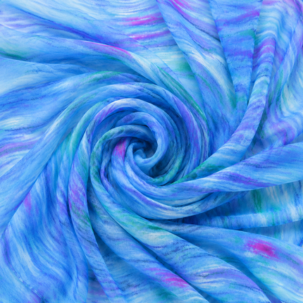 Blue & Pink & Green Abstract Brush Strokes Print Fabric — design 851CD-SBGP/DS-54, Clothwala
