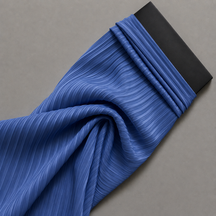 Blue Solid Poly Japanese Satin Fabric — design 449SC-ABDT/DS-162, Clothwala