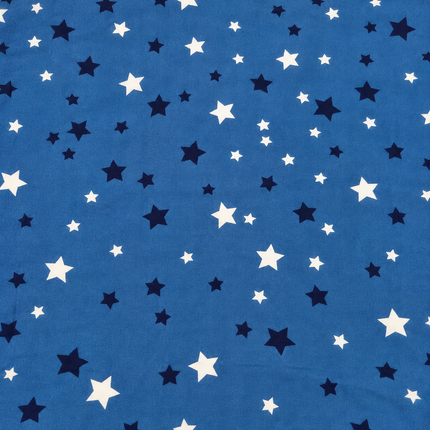 Blue & White Scattered Stars Print Fabric — design 152KC-PBSRSM/DS-84, Clothwala
