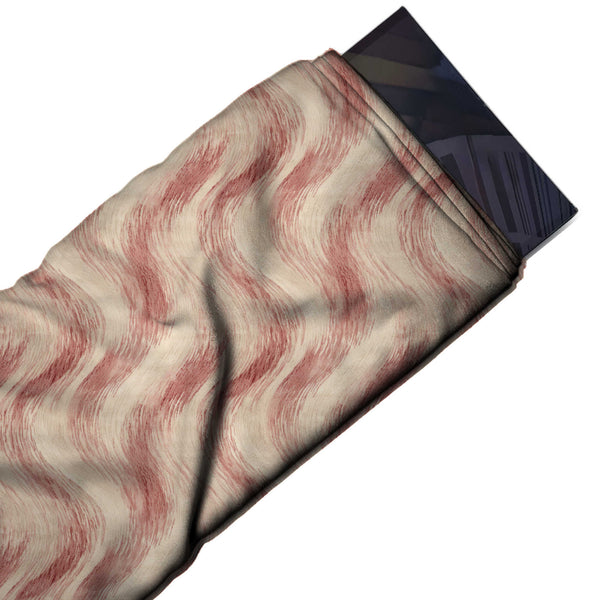 Blush Cream & Dusty Rose Brushed Wave Printed Spandex Fabric