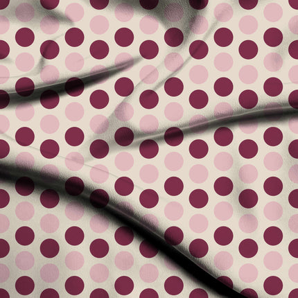 Amaranth Purple & Tickled Pink Polka Dot Print Fabric — flat fabric view, design 20478, Clothwala