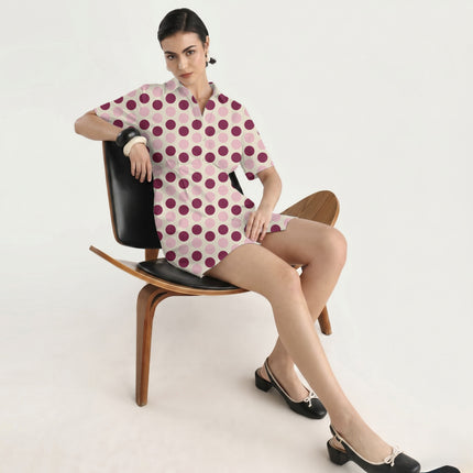 Amaranth Purple & Tickled Pink Polka Dot Print Fabric in 2026-27 trending womenswear, design 20478, Clothwala