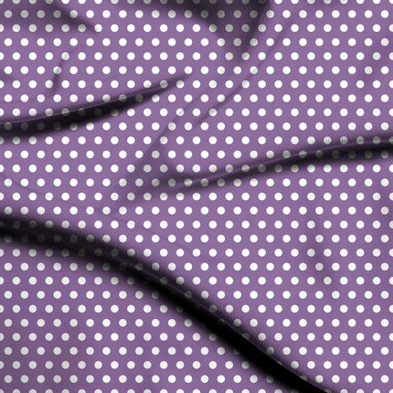 Amethyst Orchid Polka Dot Print Fabric — flat fabric view, design 20431, Clothwala