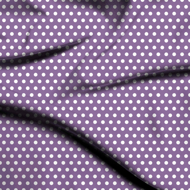 Amethyst Orchid Polka Dot Print Fabric — flat fabric view, design 20431, Clothwala