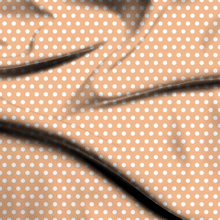 Apricot Light Polka Dot Print Fabric — flat fabric view, design 20418, Clothwala