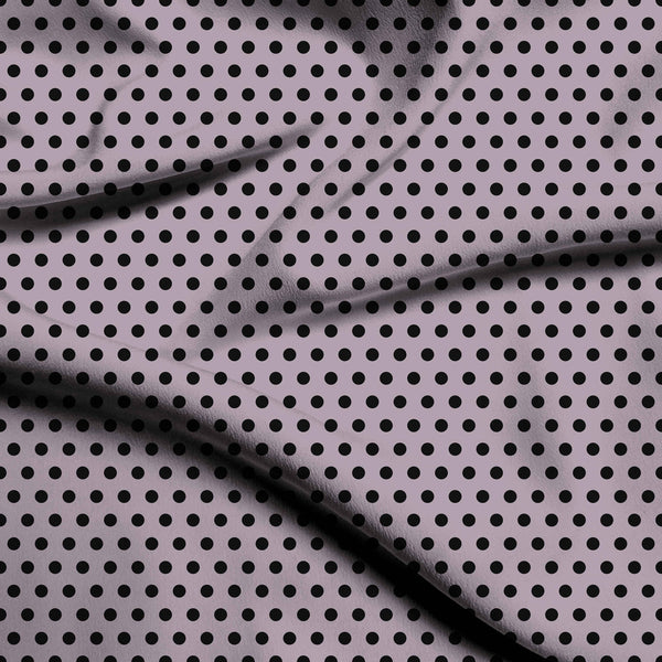 Burnished Lilac Black Polka Dot Print Fabric