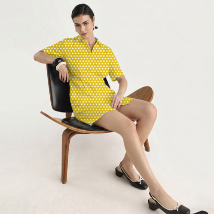 Citrus Bright Polka Dot Print Fabric in 2026-27 trending womenswear, design 20441, Clothwala