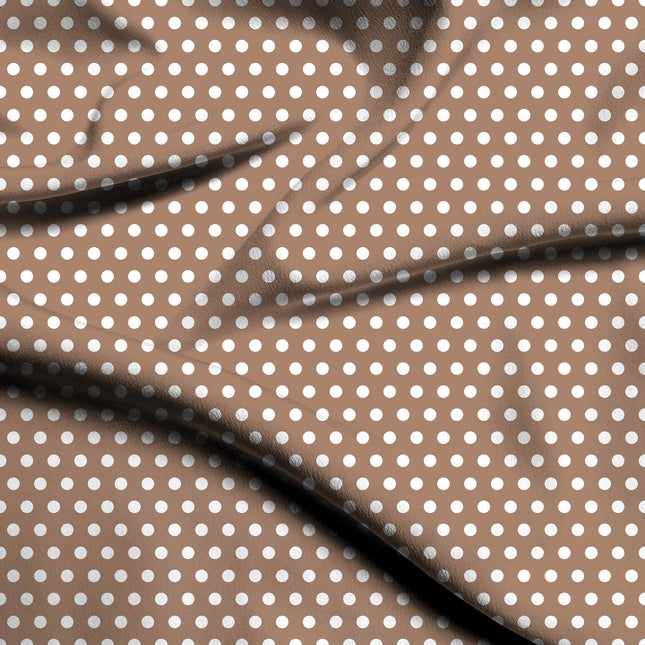 Clay Neutral Polka Dot Print Fabric — flat fabric view, design 20419, Clothwala