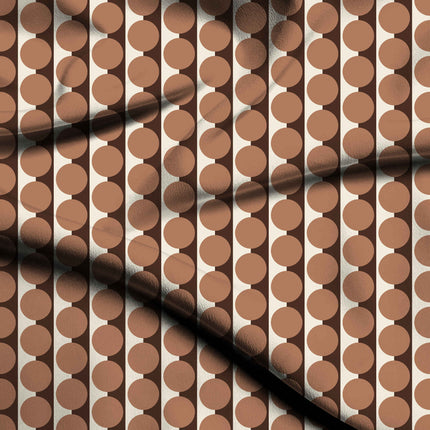 Cocoa & Terracotta Clay Dot Stripe Print Fabric — flat fabric view, design 20512, Clothwala