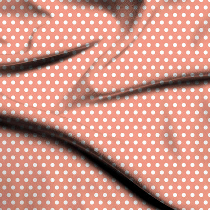 Coral Wash Polka Dot Print Fabric — flat fabric view, design 20416, Clothwala