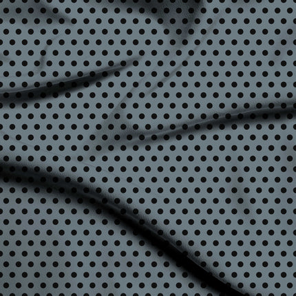 Dutch Canal Black Polka Dot Print Fabric — flat fabric view, design 20474, Clothwala