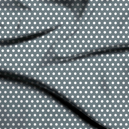 Dutch Canal Polka Dot Print Fabric — flat fabric view, design 20448, Clothwala