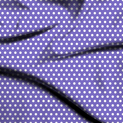 Iris Bloom Polka Dot Print Fabric — flat fabric view, design 20435, Clothwala