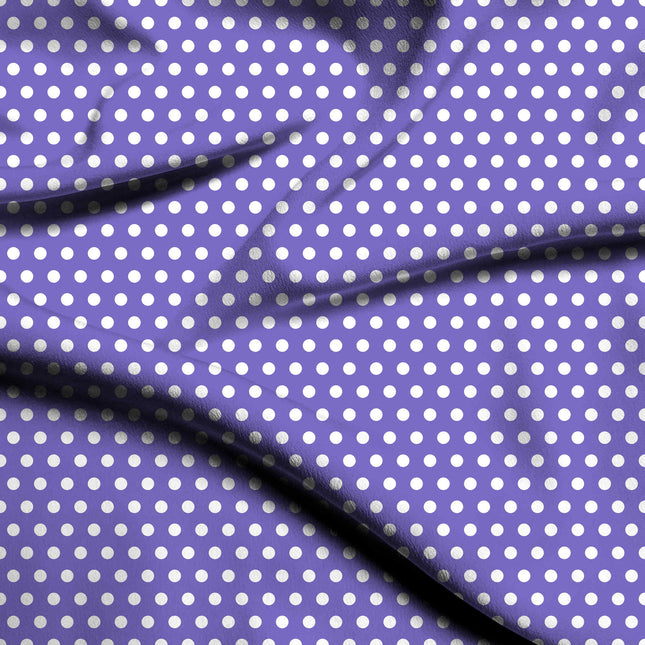 Iris Bloom Polka Dot Print Fabric — flat fabric view, design 20435, Clothwala