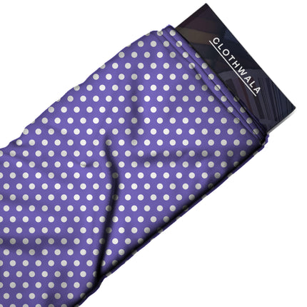 Iris Bloom Polka Dot Print Fabric — 2026 polka dot trend fabric, design 20435, Clothwala