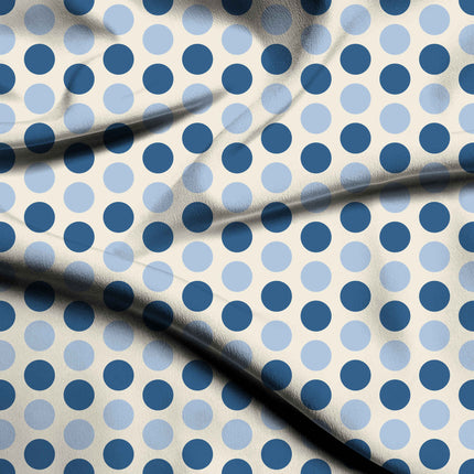 Marina Blue & Blue Aura Polka Dot Print Fabric — flat fabric view, design 20482, Clothwala
