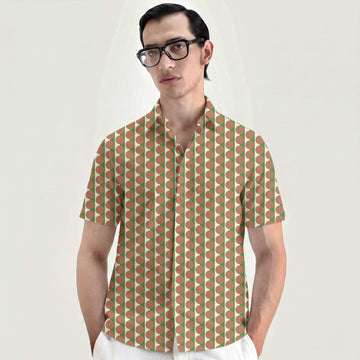 Meadowland Green & Terracotta Clay Dot Stripe Print Fabric
