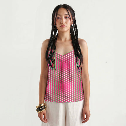 Meadowland Green & Pink Dot Stripe Print Fabric for women's dresses, design 20514, Clothwala