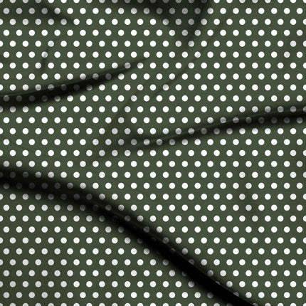 Moss Shadow Polka Dot Print Fabric — flat fabric view, design 20442, Clothwala