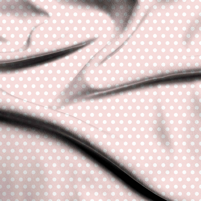 Pale Petal Polka Dot Print Fabric — flat fabric view, design 20429, Clothwala