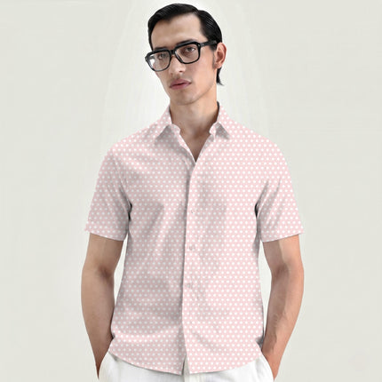 Pale Petal Polka Dot Print Fabric for men's shirting, design 20429, Clothwala