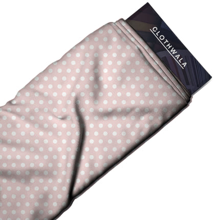 Pale Petal Polka Dot Print Fabric — 2026 polka dot trend fabric, design 20429, Clothwala