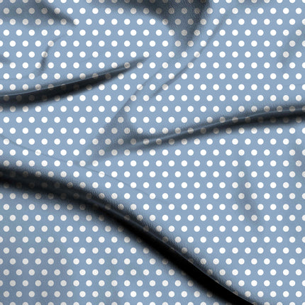 Pale Sky Polka Dot Print Fabric — flat fabric view, design 20405, Clothwala