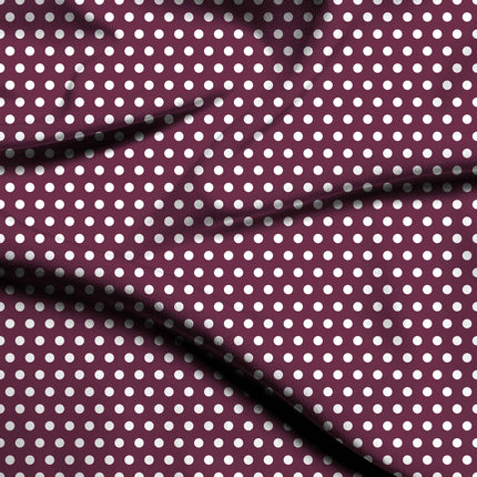 Plum Depth Polka Dot Print Fabric — flat fabric view, design 20426, Clothwala