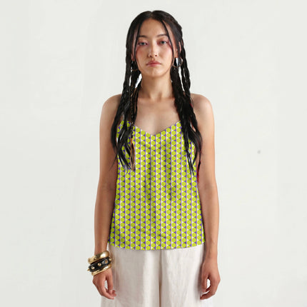 Purple Wax Cream & Lime Glow Dot Stripe Print Fabric for women's dresses, design 20503, Clothwala