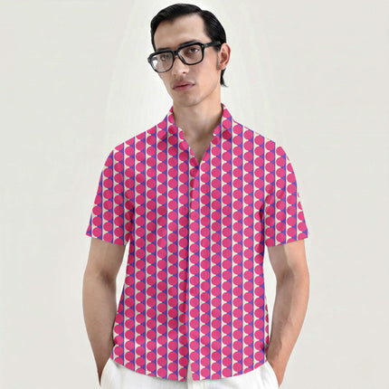 Purple & Pink Dot Stripe Print Fabric for men's shirting, design 20515, Clothwala