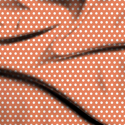 Soft Muskmelon Polka Dot Print Fabric — flat fabric view, design 20413, Clothwala