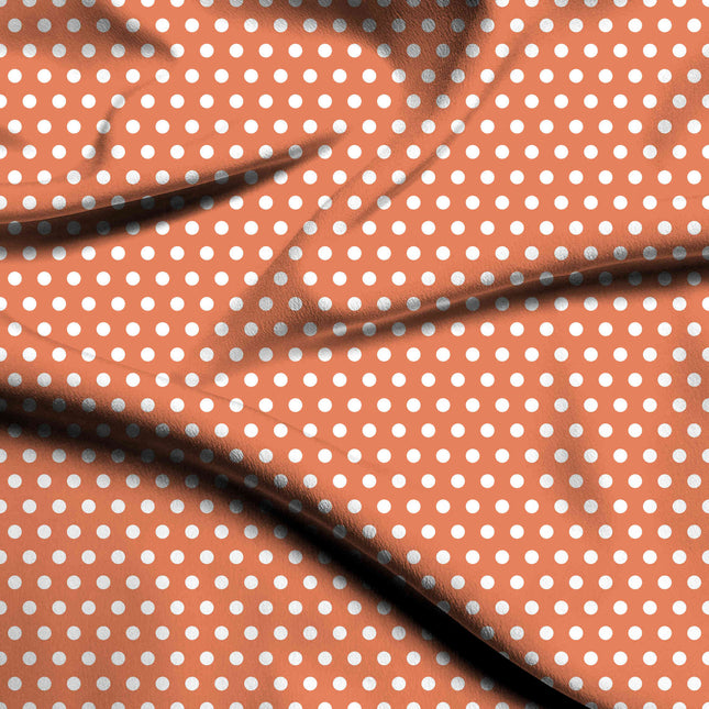 Soft Muskmelon Polka Dot Print Fabric — flat fabric view, design 20413, Clothwala