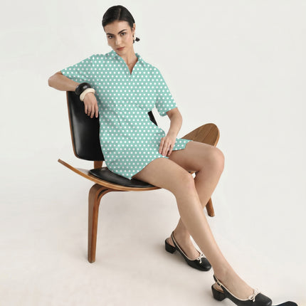 Soft Seafoam polka dot fabric — trending womenswear colour 2027