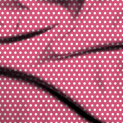 Teaberry Polka Dot Print Fabric — flat fabric view, design 20425, Clothwala