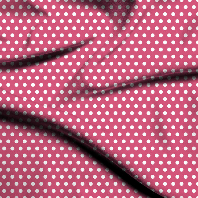 Teaberry Polka Dot Print Fabric — flat fabric view, design 20425, Clothwala