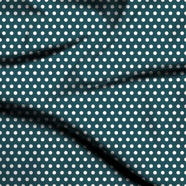 Teal Shadow Polka Dot Print Fabric — flat fabric view, design 20408, Clothwala