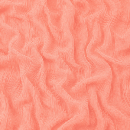 Coral Peach Solid Poly Chiffon Fabric — design 587AC-RSSC/DS-319, Clothwala