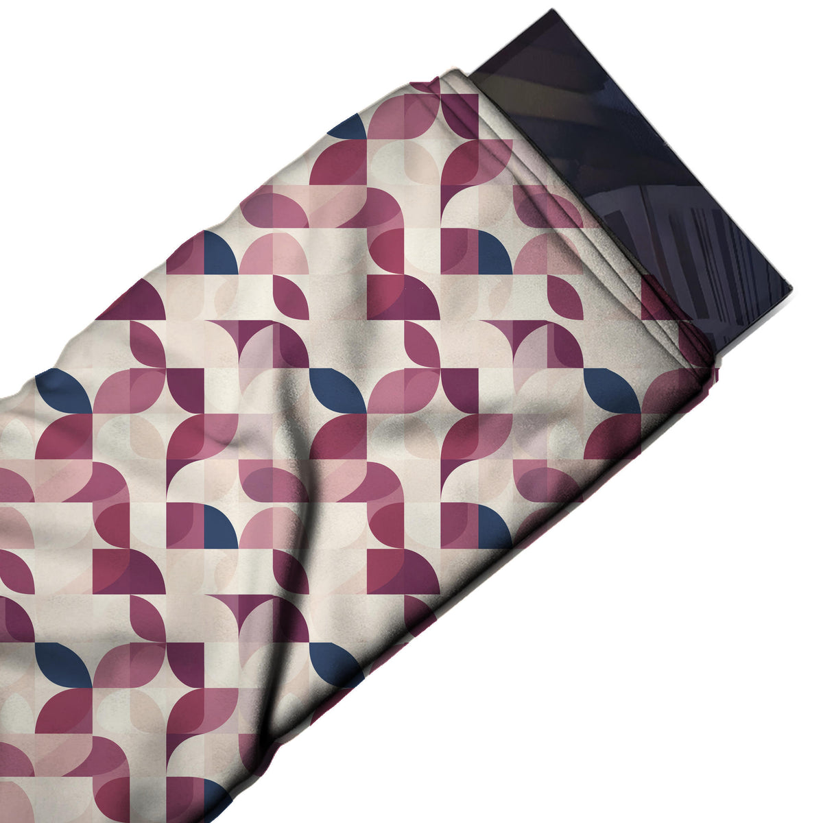 Flat fabric swatch: all-over small-scale mosaic of quarter circles, design Design No_4282, Clothwala