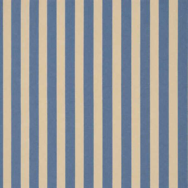Cream & Blue Vertical Stripes Print Fabric
