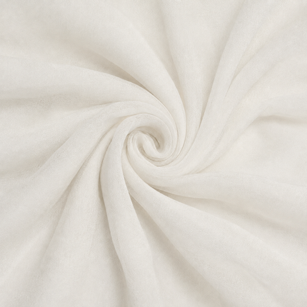 Cream & Cream Solid Poly Chiffon Fabric — design 1447NCC-LBOT/DS-525, Clothwala