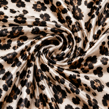 Cream & Dark Brown Leopard Spots Print Fabric — design 385US-VBCT/DS-91, Clothwala