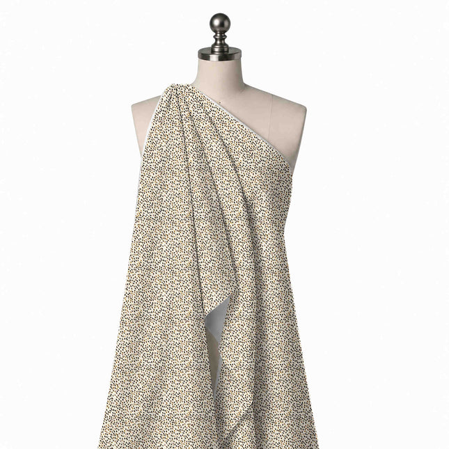 Draped on a mannequin: very dense micro-scale all-over texture of tiny seed-shaped dashes, design Design No_4085, Clothwala
