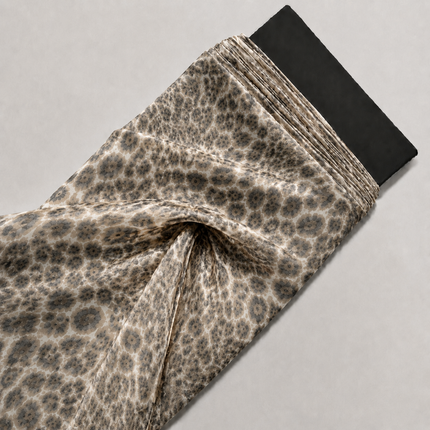 Cream & Dark Grey Leopard Spots Print Fabric — design DS-23, Clothwala