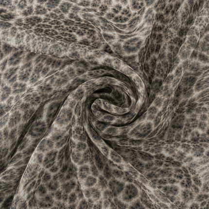 Cream & Dark Grey Leopard Spots Print Fabric — design DS-23, Clothwala