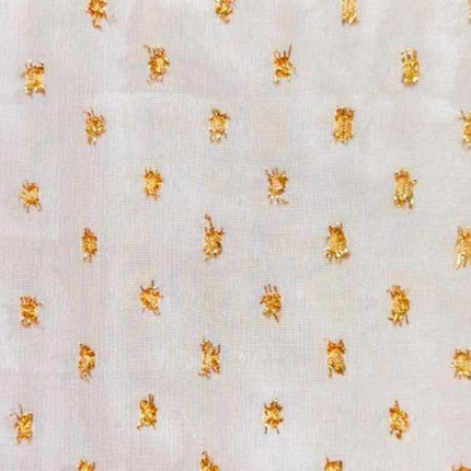 Cream & Gold Solid Cotton Cambric Fabric — design 1453C21-ABMP/DS-343, Clothwala